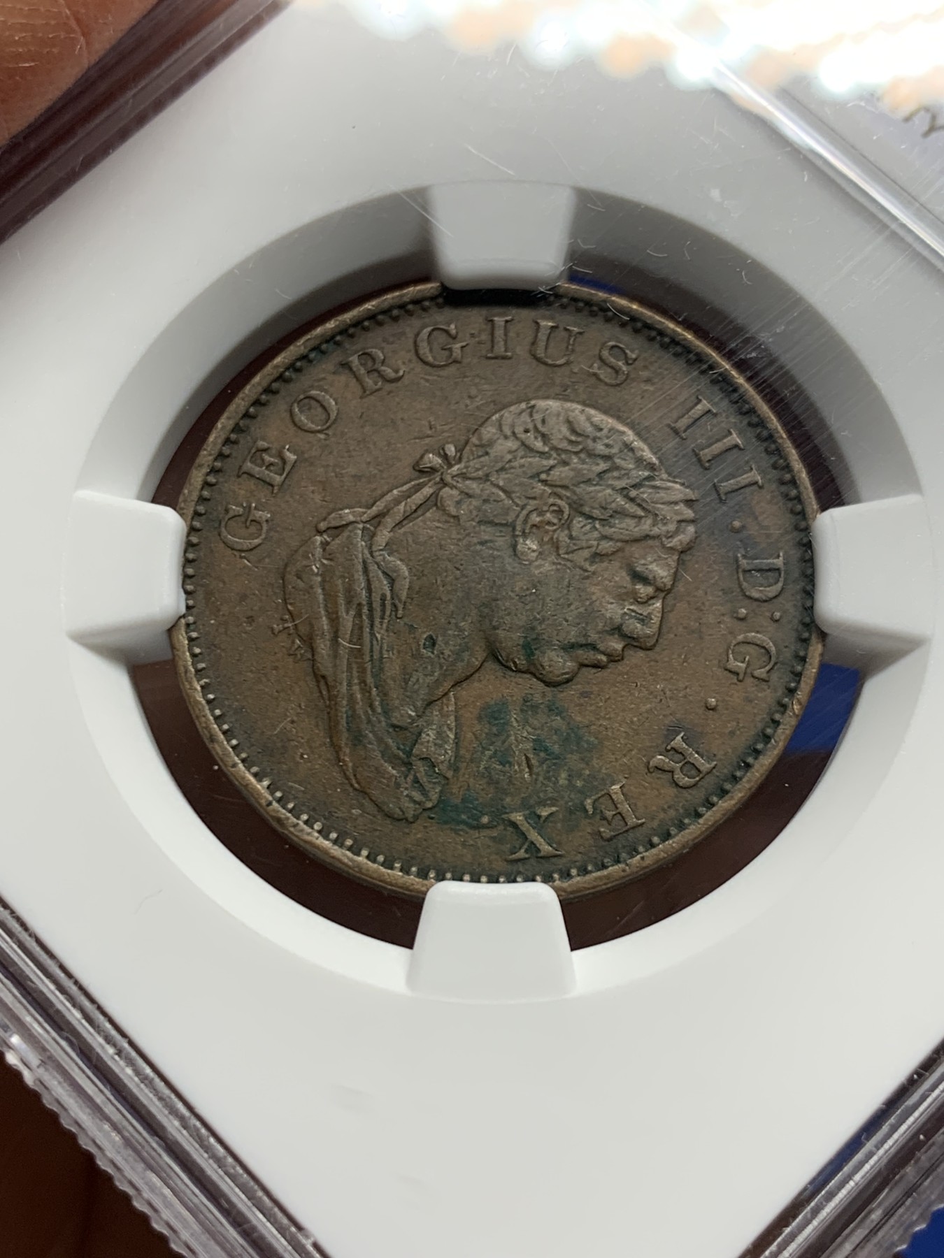 《竞宝斋》第232场-周日，周一 2场 (全场包邮) 两枚一组 NGC XF 1813年英属埃斯奎波&德梅拉拉铜币 半stiver+1stiver