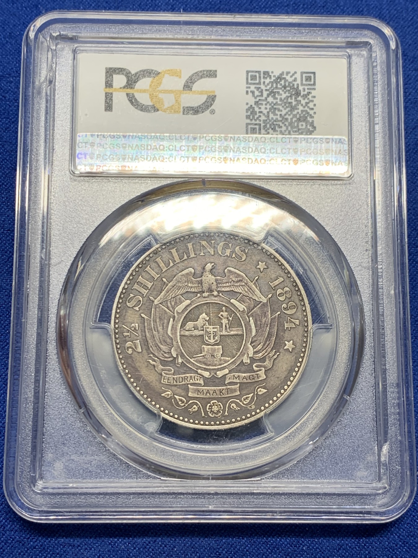 《竞宝斋》第232场-周日，周一 2场 (全场包邮) PCGS XF45 南非1894年2.5先令银币，原味老包浆，少见品种