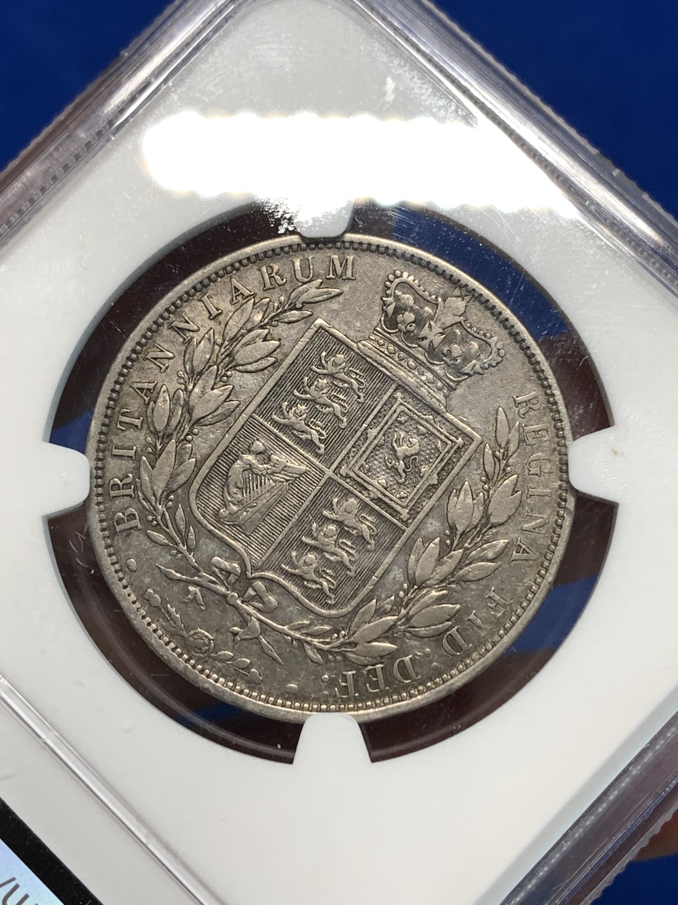 《竞宝斋》第232场-周日，周一 2场 (全场包邮) NGC XFD 英国1883年小维多利亚半克朗银币