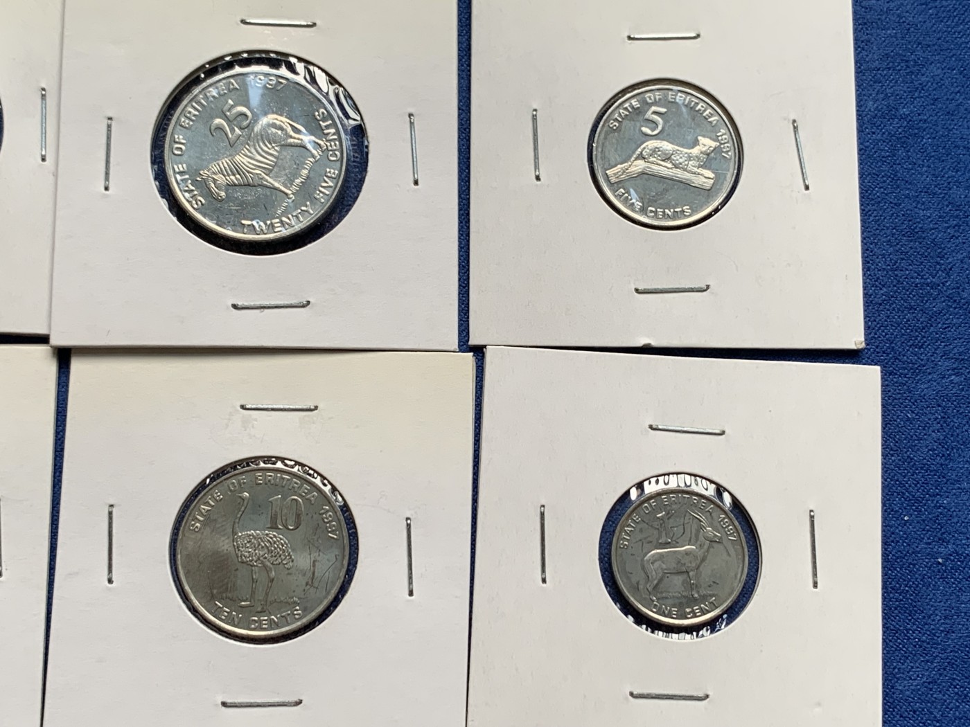 《竞宝斋》第232场-周日，周一 2场 (全场包邮) 6枚一组 厄立特里亚1991年动物图案镍币