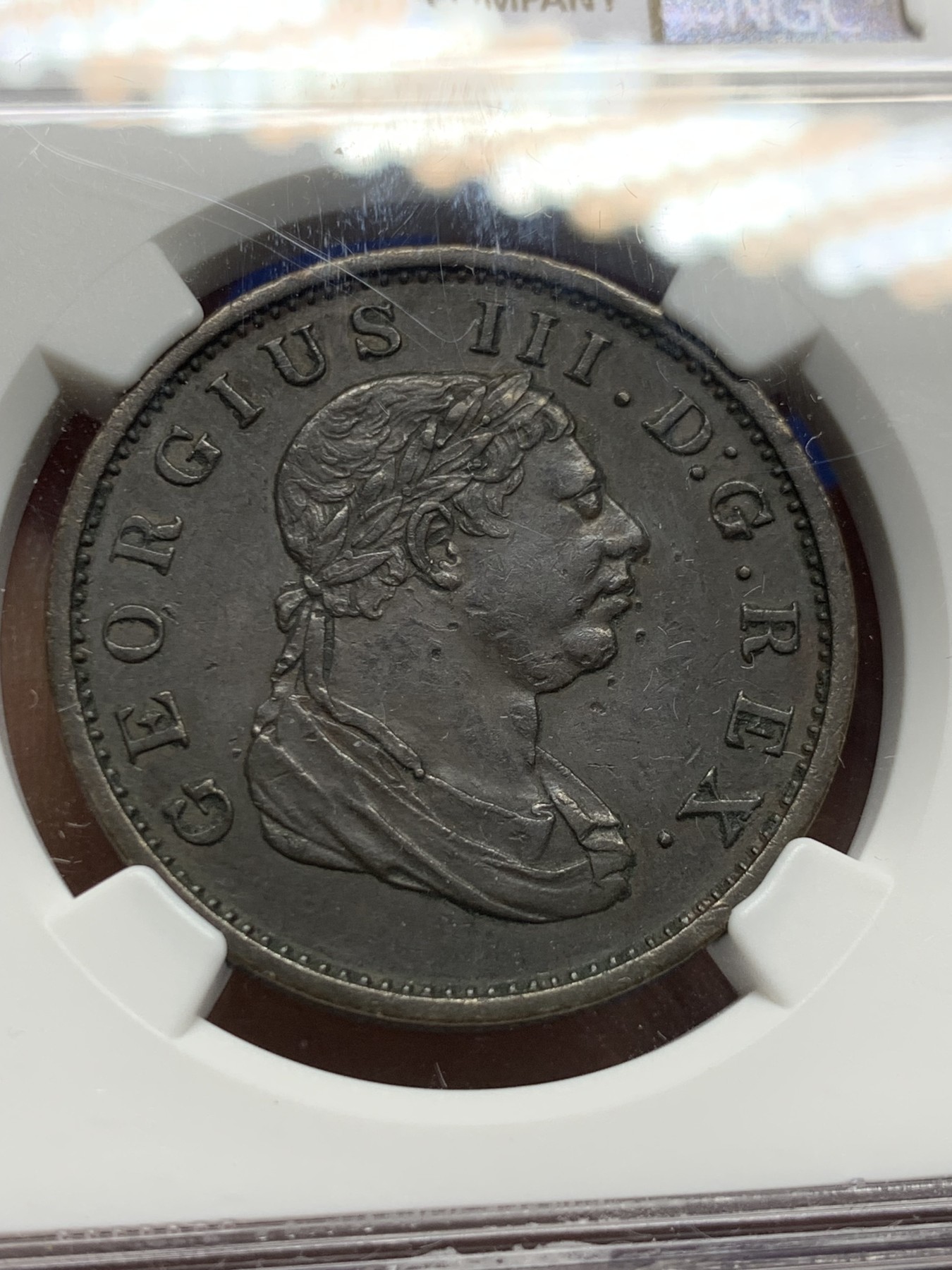 《竞宝斋》第232场-周日，周一 2场 (全场包邮) 两枚一组 NGC XF 1813年英属埃斯奎波&德梅拉拉铜币 半stiver+1stiver