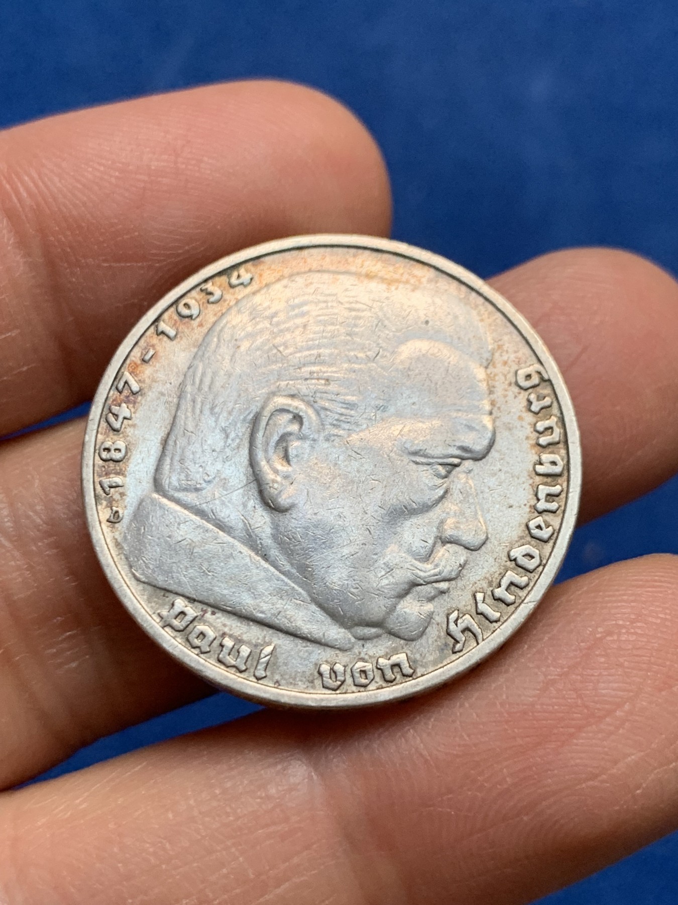 《竞宝斋》第232场-周日，周一 2场 (全场包邮) 德国1936年兴登堡鹰版5马克银币