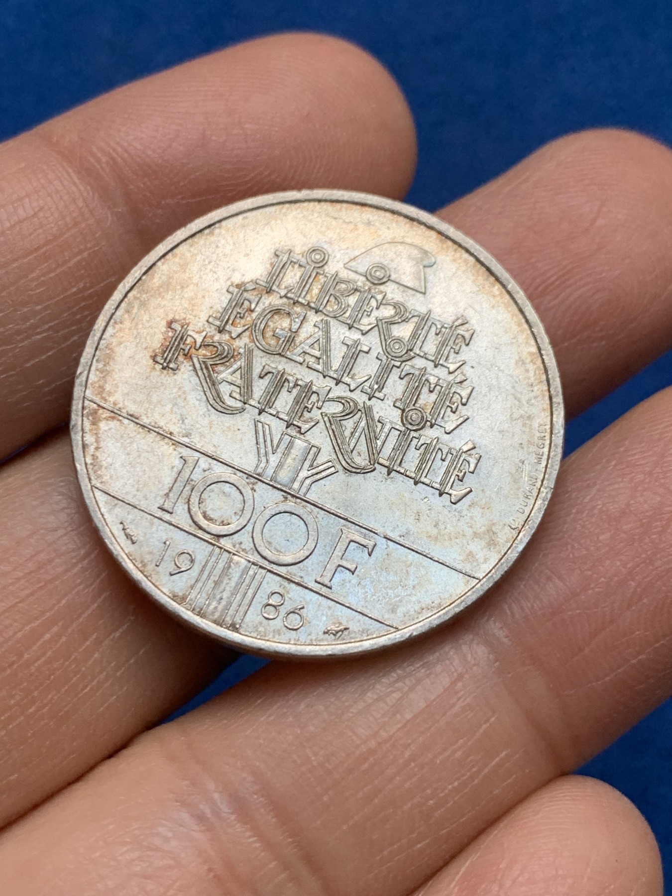 《竞宝斋》第232场-周日，周一 2场 (全场包邮) 法国1986年自由女神100法郎银币