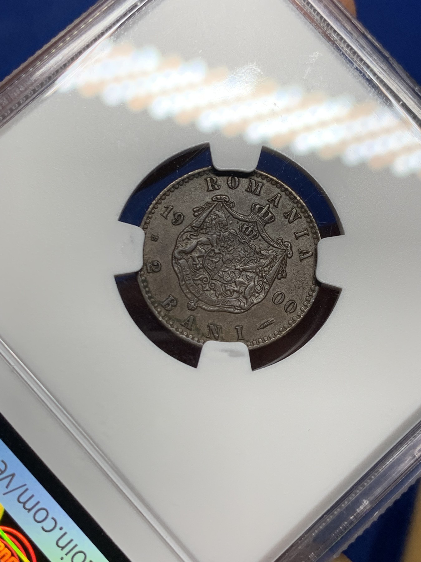 《竞宝斋》第232场-周日，周一 2场 (全场包邮) NGC AU58BN 1900B罗马尼亚2巴尼铜币