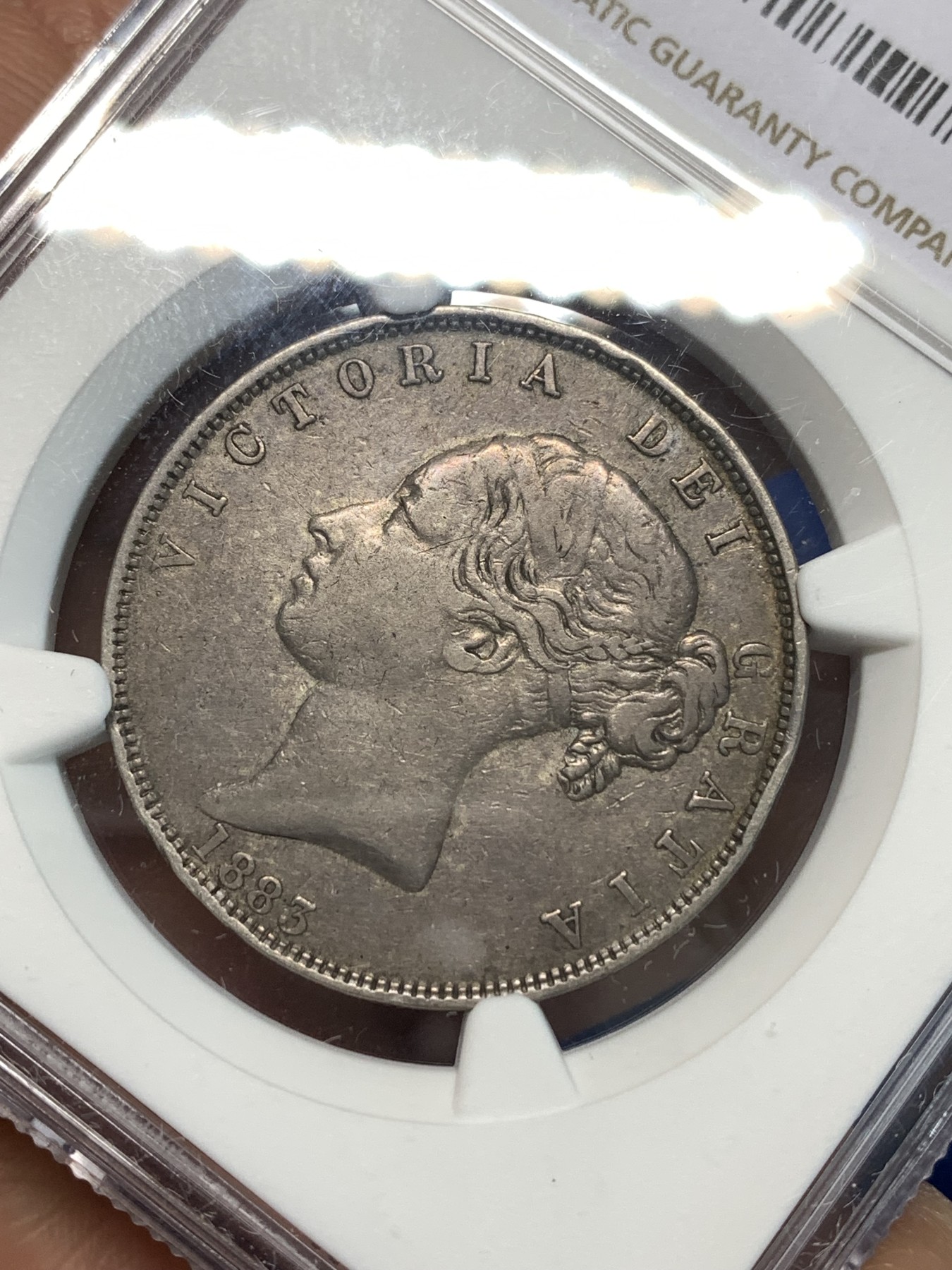 《竞宝斋》第232场-周日，周一 2场 (全场包邮) NGC XFD 英国1883年小维多利亚半克朗银币