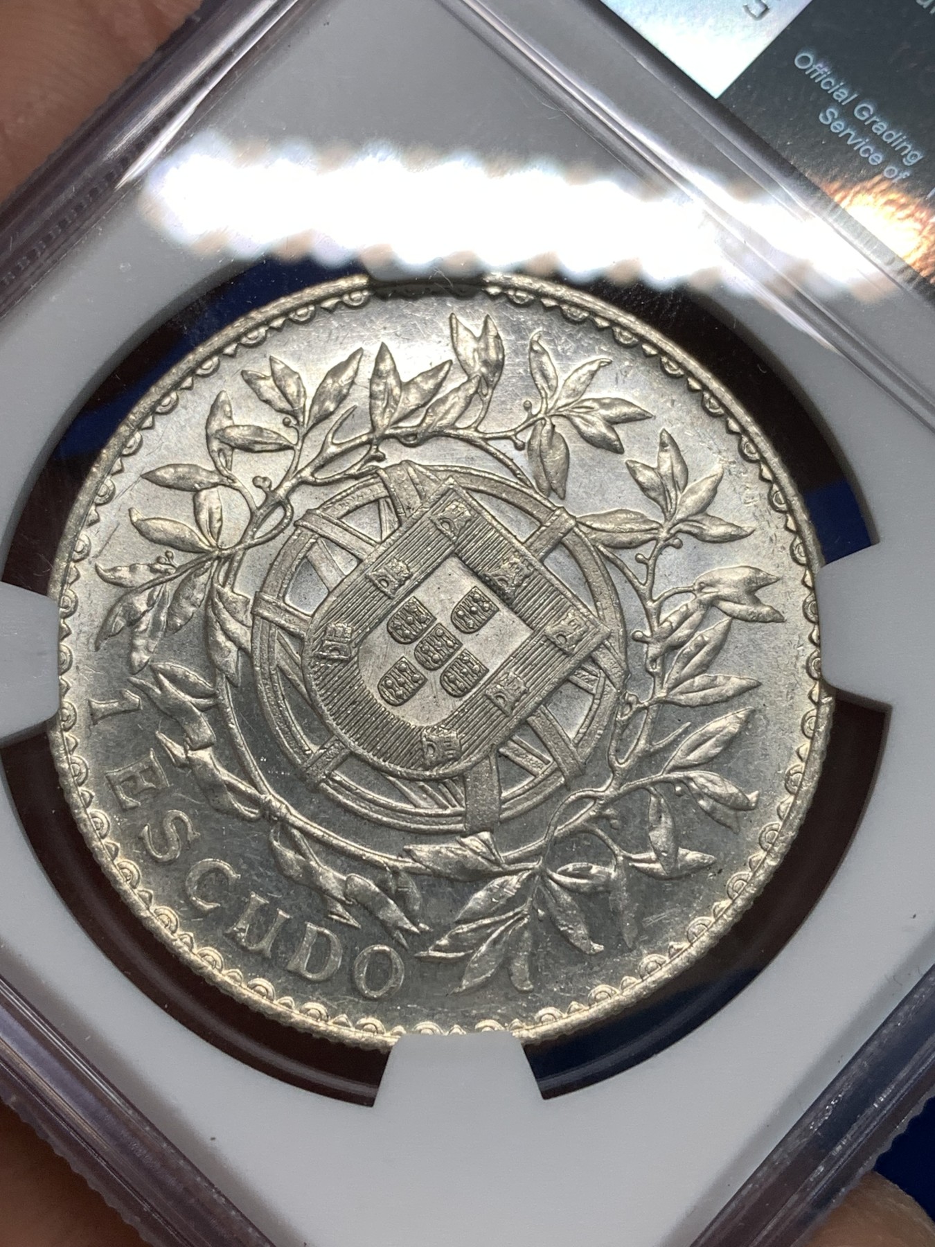 《竞宝斋》第232场-周日，周一 2场 (全场包邮) NGC UNC 葡萄牙1916年女神头像1埃斯库多大银币