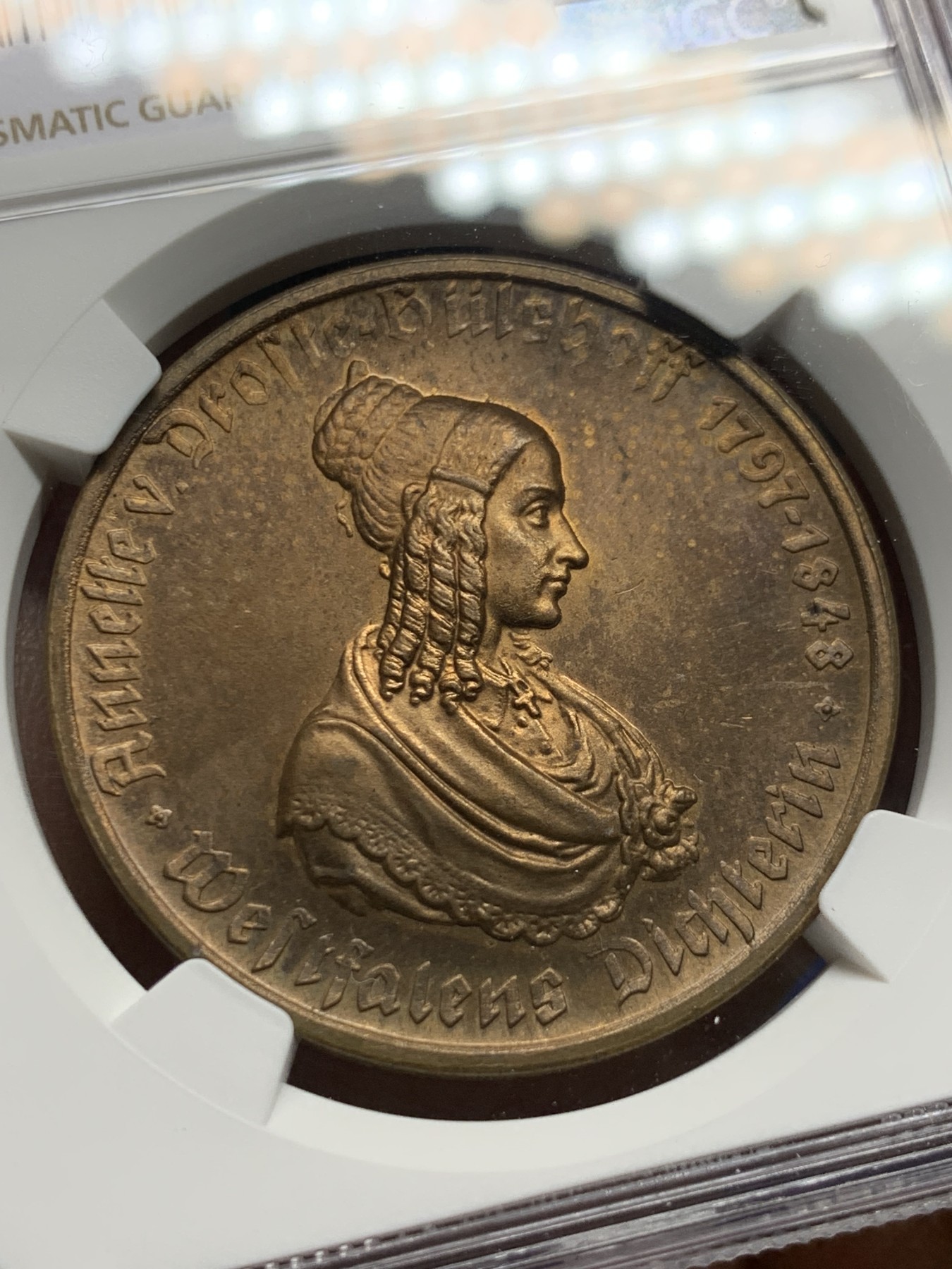 《竞宝斋》第232场-周日，周一 2场 (全场包邮) NGC MS63BN 德国威斯特伐利亚1923年500马克大马币铜币