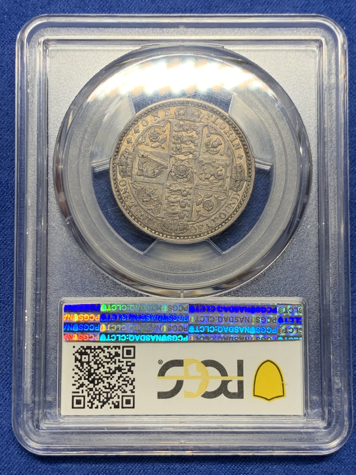 《竞宝斋》第232场-周日，周一 2场 (全场包邮) PCGS AU53 英国1849年小维无神弗洛林 维多利亚名誉品 淡金色包浆 深打 细节 很漂亮的一枚 实惠之选