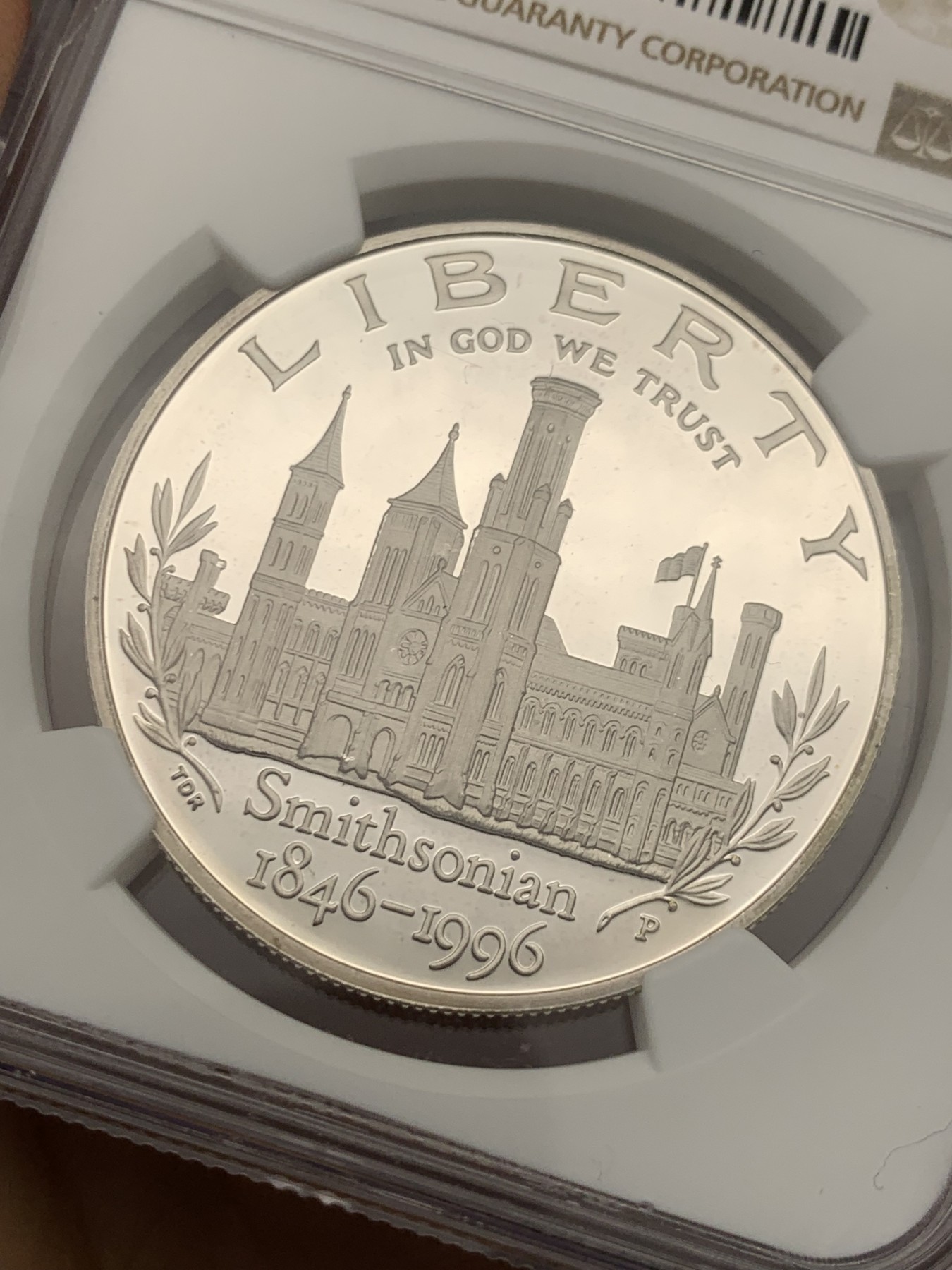 《竞宝斋》第232场-周日，周一 2场 (全场包邮) NGC PF69UC 美国1996年史密斯研究会成立150周年纪念精制银币 很漂亮的美国现代银币之一