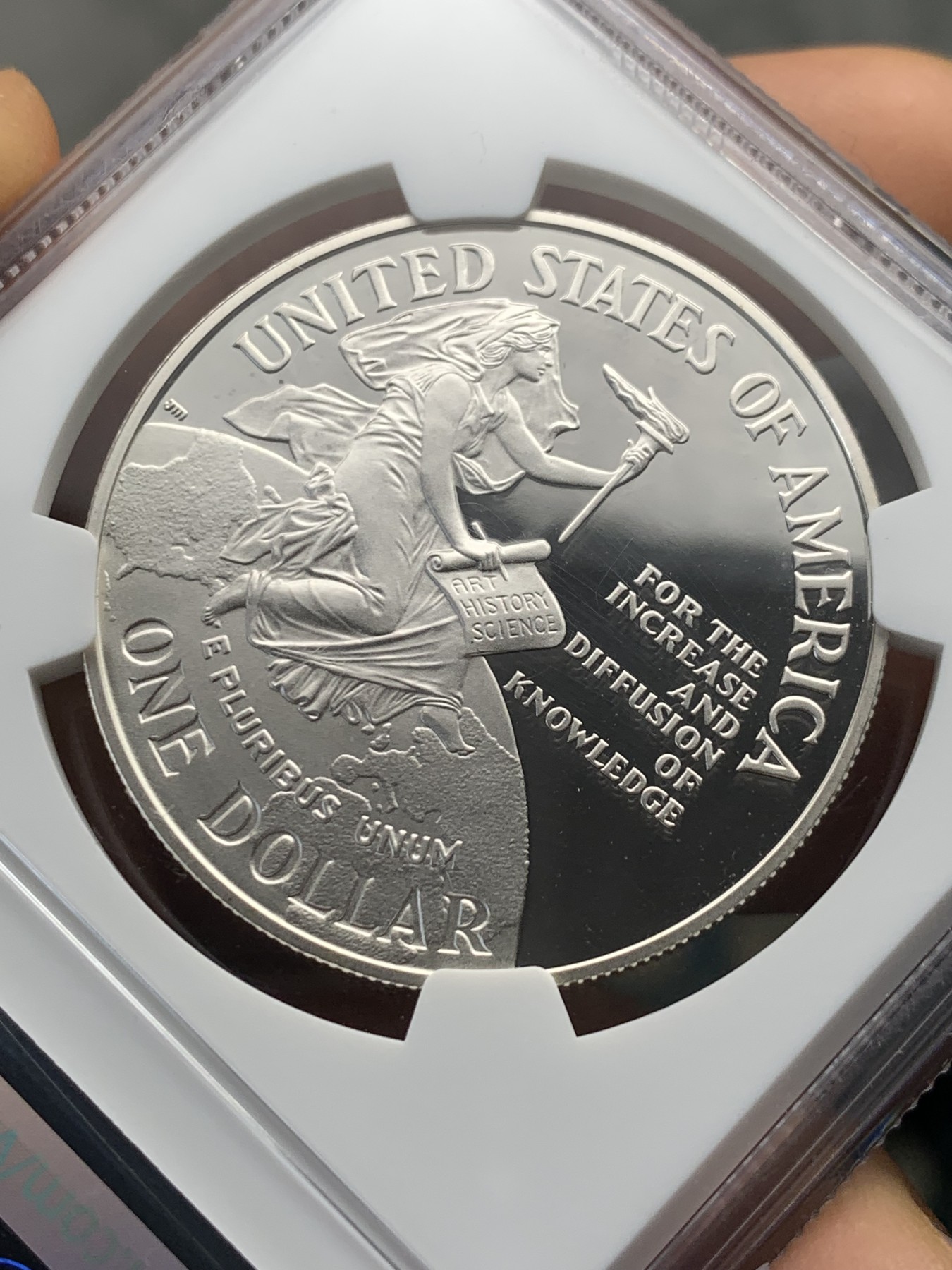 《竞宝斋》第232场-周日，周一 2场 (全场包邮) NGC PF69UC 美国1996年史密斯研究会成立150周年纪念精制银币 很漂亮的美国现代银币之一