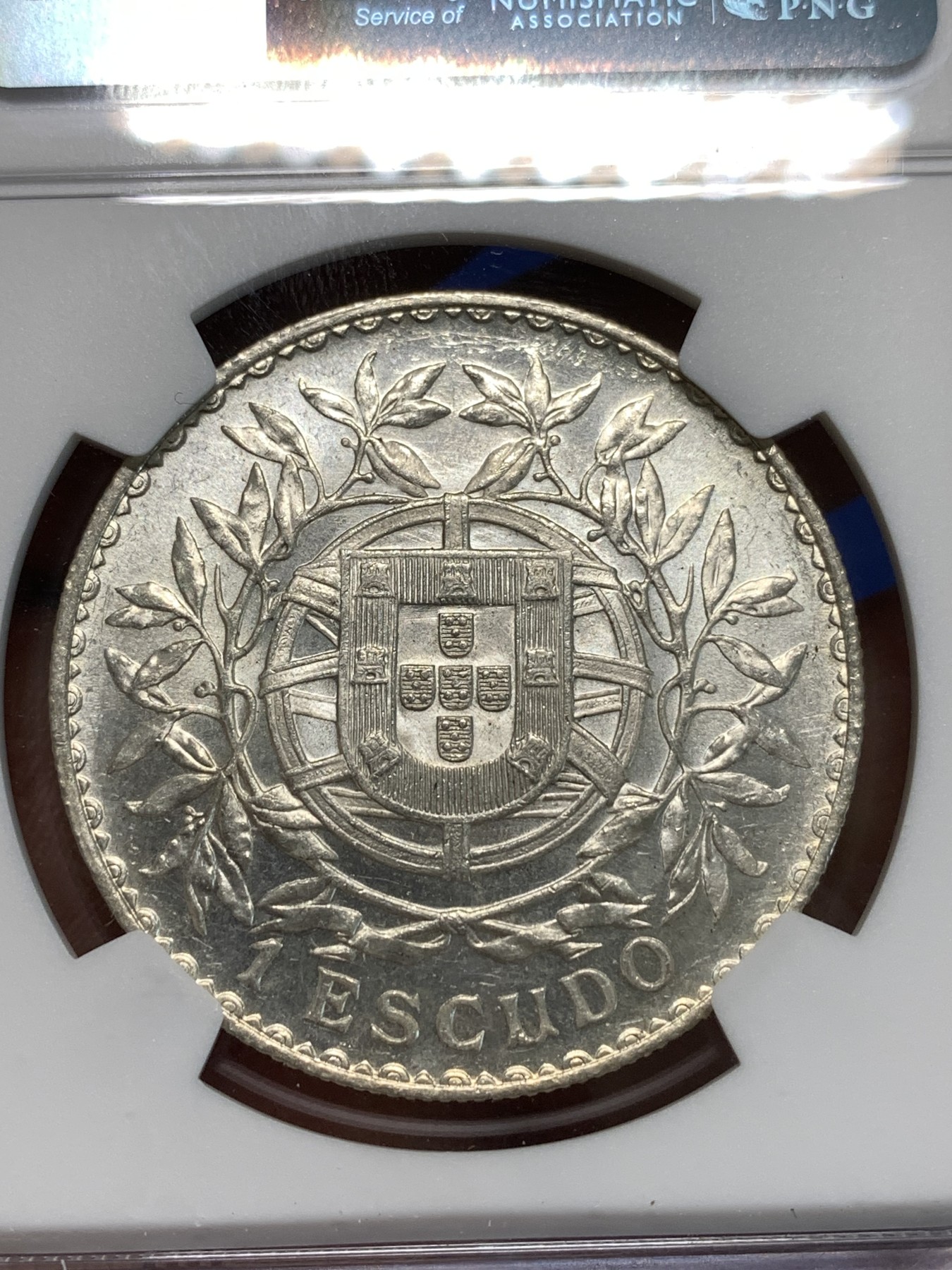 《竞宝斋》第232场-周日，周一 2场 (全场包邮) NGC UNC 葡萄牙1916年女神头像1埃斯库多大银币