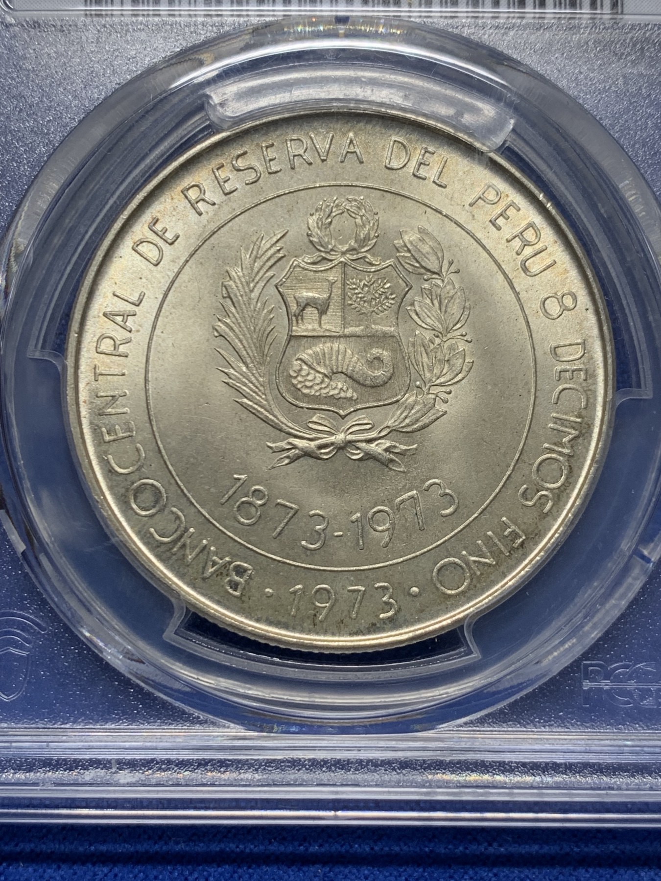 《竞宝斋》第232场-周日，周一 2场 (全场包邮) PCGS MS66 秘鲁1973年100索尔纪念银币 日本贸易 百年纪念 难得高分