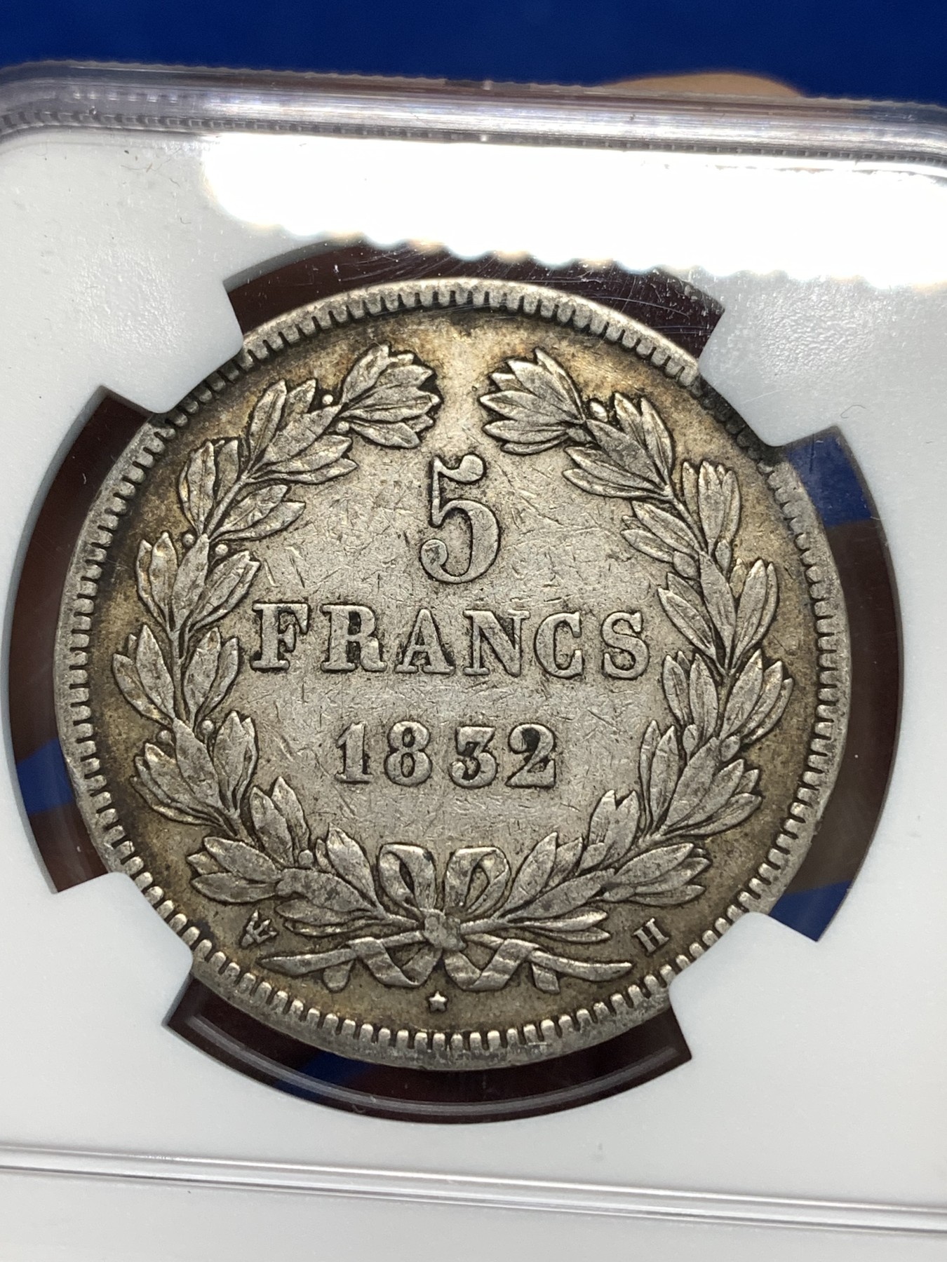 《竞宝斋》第232场-周日，周一 2场 (全场包邮) NGC VF30 法国1832年菲利普一世5法郎银币