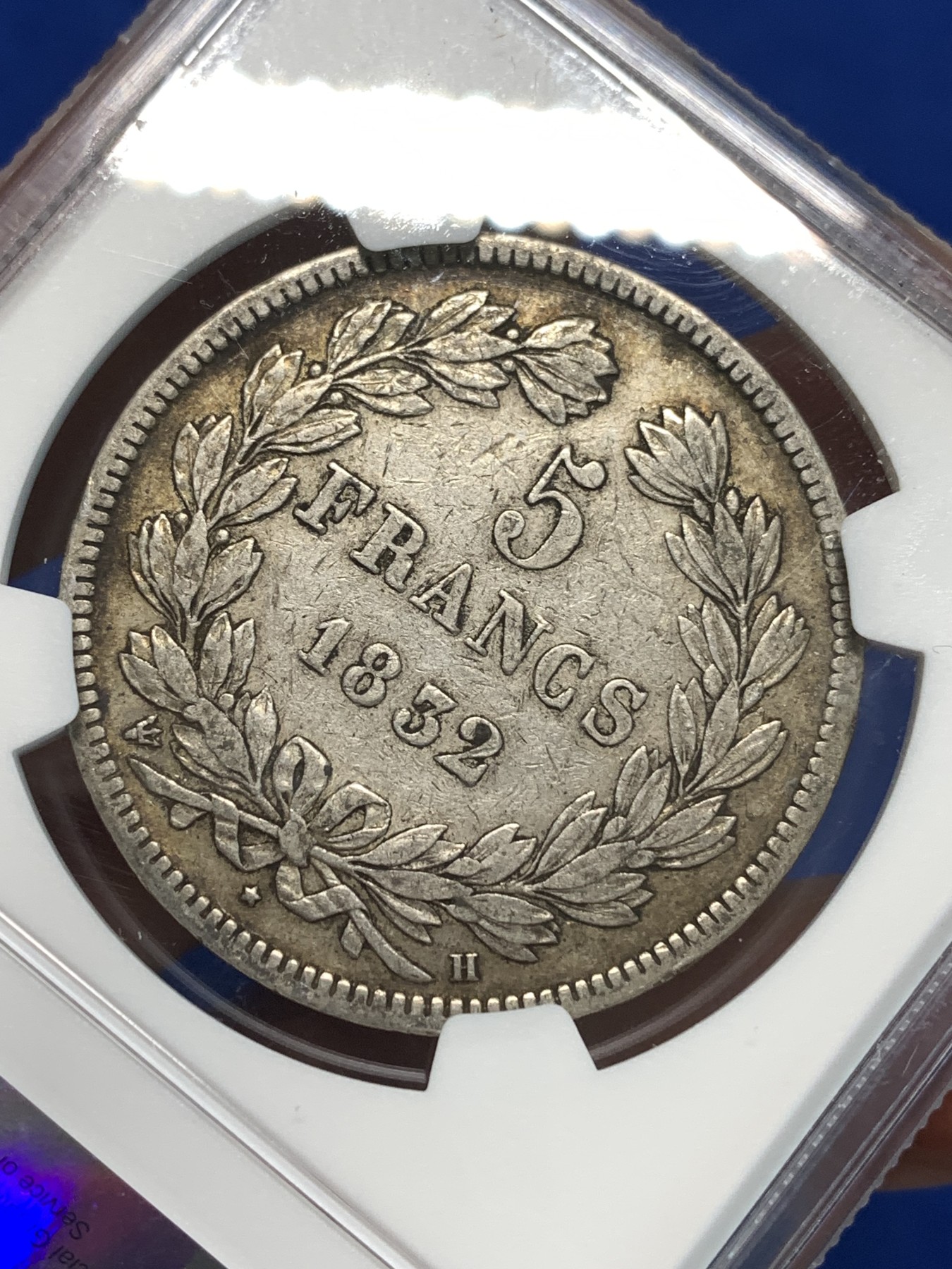 《竞宝斋》第232场-周日，周一 2场 (全场包邮) NGC VF30 法国1832年菲利普一世5法郎银币