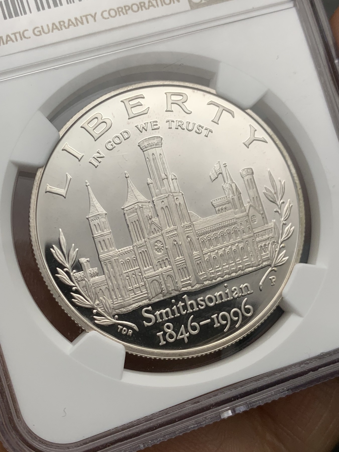 《竞宝斋》第232场-周日，周一 2场 (全场包邮) NGC PF69UC 美国1996年史密斯研究会成立150周年纪念精制银币 很漂亮的美国现代银币之一