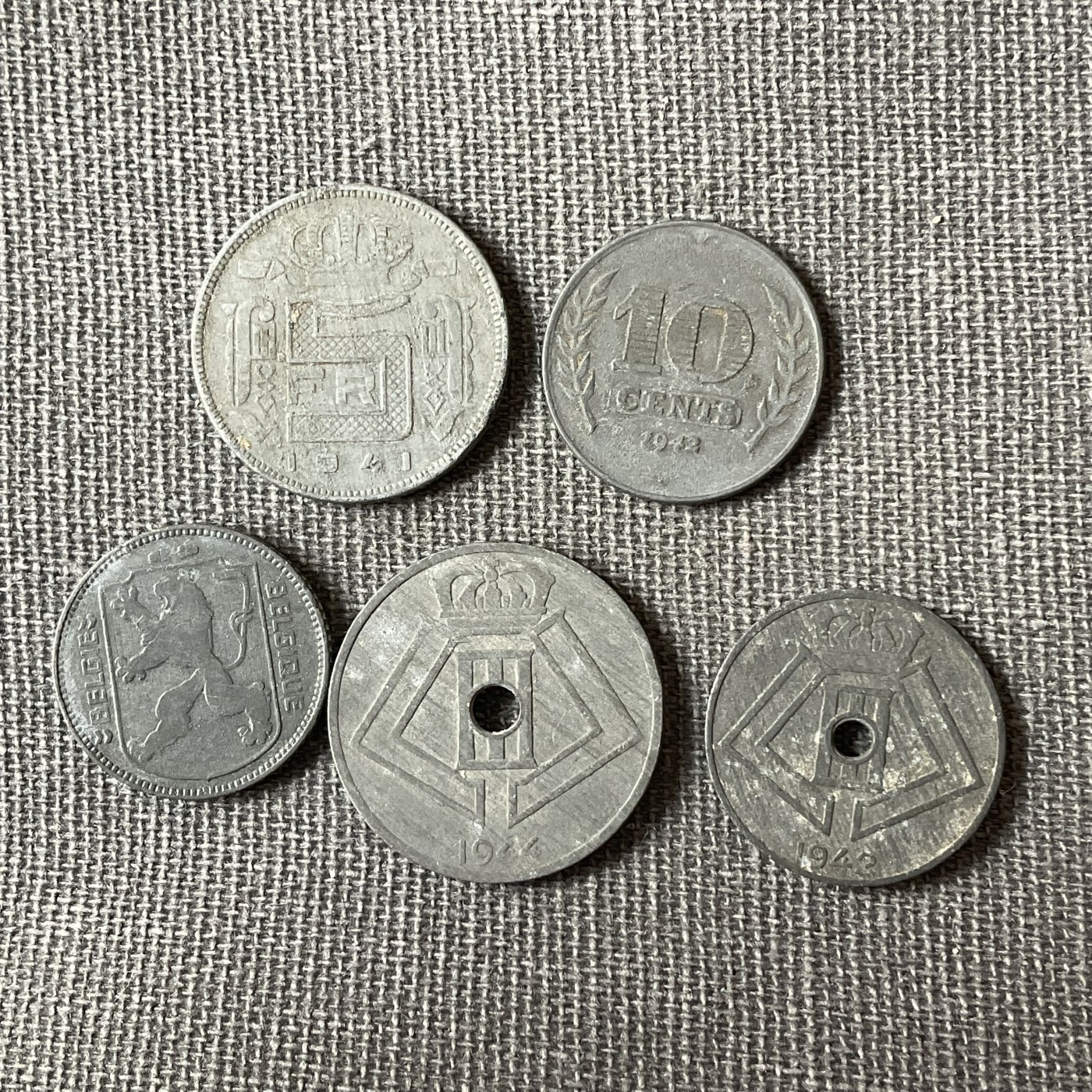 外国硬币二场2024-1-7 比利时锌币一组
