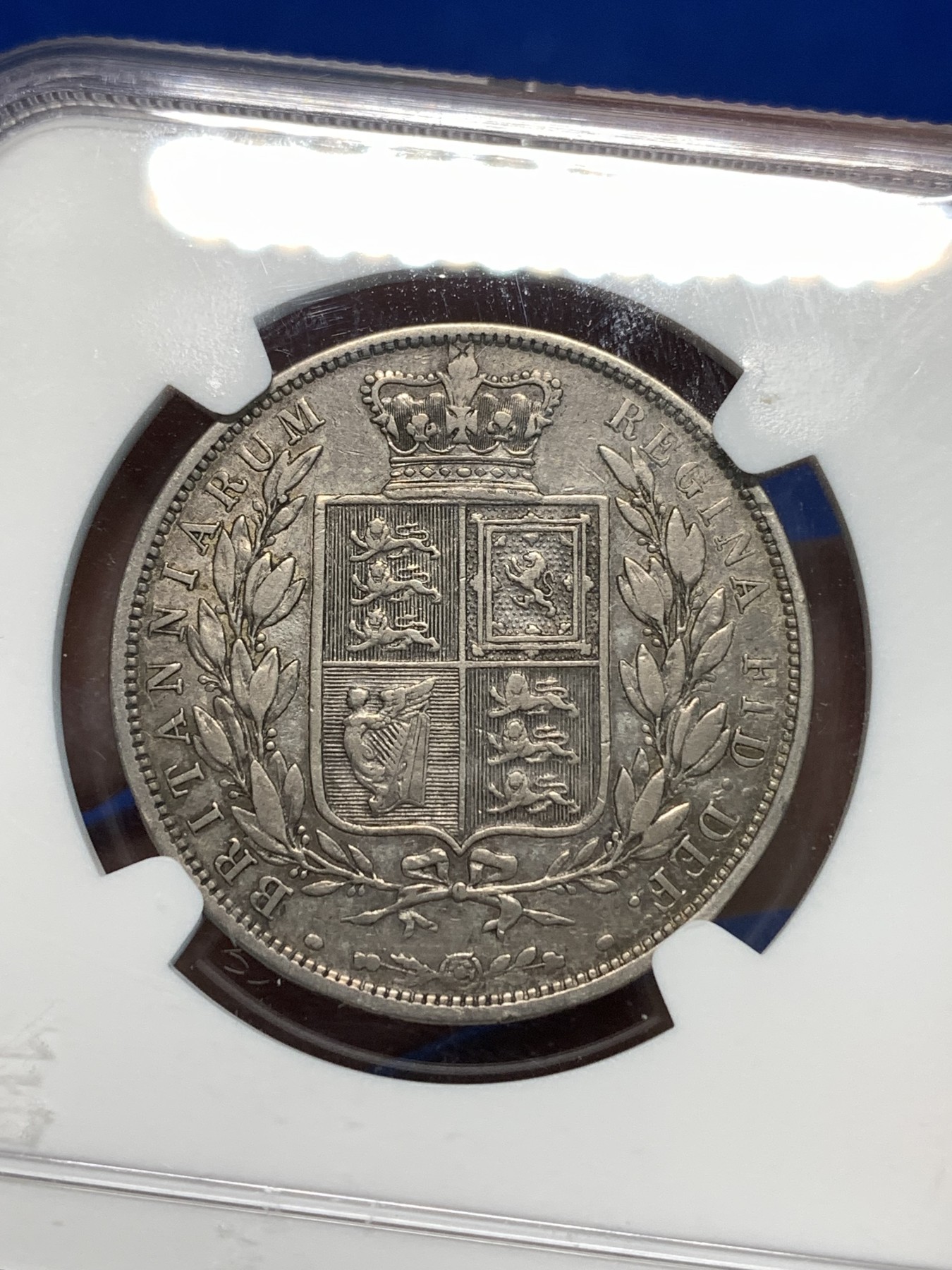 《竞宝斋》第232场-周日，周一 2场 (全场包邮) NGC XFD 英国1883年小维多利亚半克朗银币