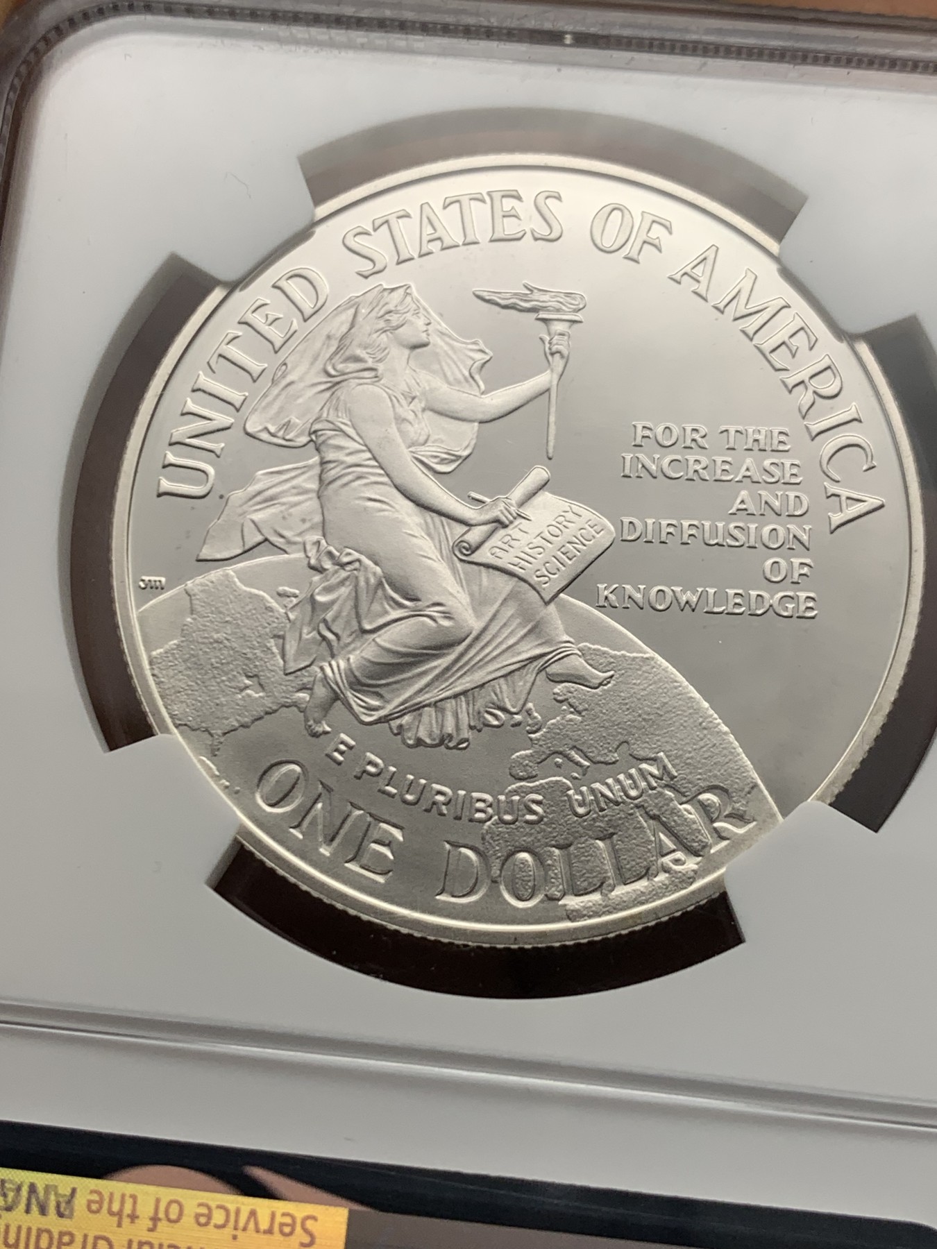 《竞宝斋》第232场-周日，周一 2场 (全场包邮) NGC PF69UC 美国1996年史密斯研究会成立150周年纪念精制银币 很漂亮的美国现代银币之一