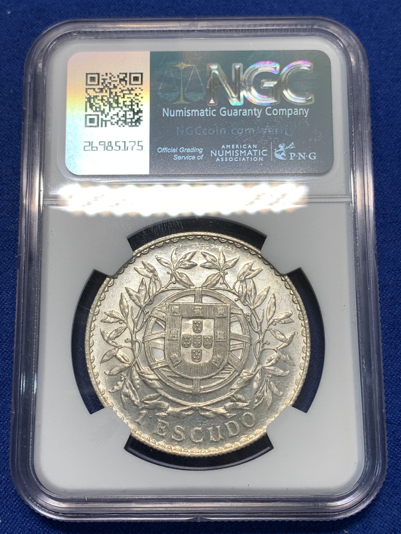 《竞宝斋》第232场-周日，周一 2场 (全场包邮) NGC UNC 葡萄牙1916年女神头像1埃斯库多大银币