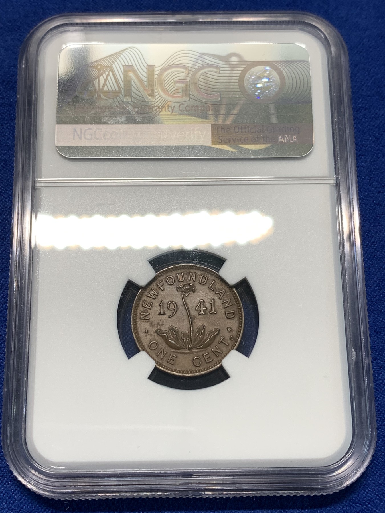 《竞宝斋》第232场-周日，周一 2场 (全场包邮) NGC-MS63BN 纽芬兰1941年乔六1分铜币，书价相当高的品种，普品较常见，高分难得，更高分仅有4枚。同年普通版63分参考价200美元