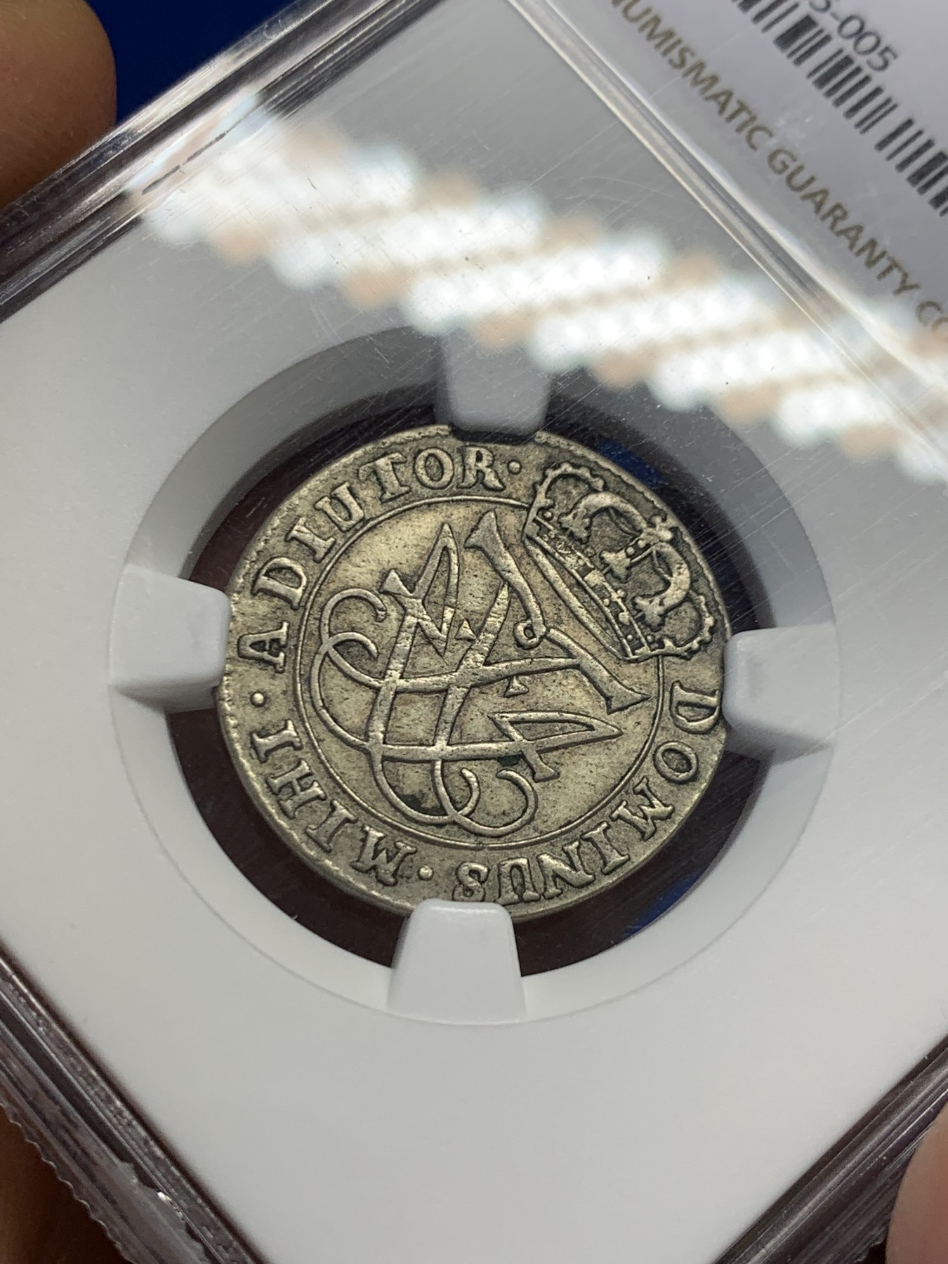 《竞宝斋》第232场-周日，周一 2场 (全场包邮) NGC AU50 丹麦1721年12S银币