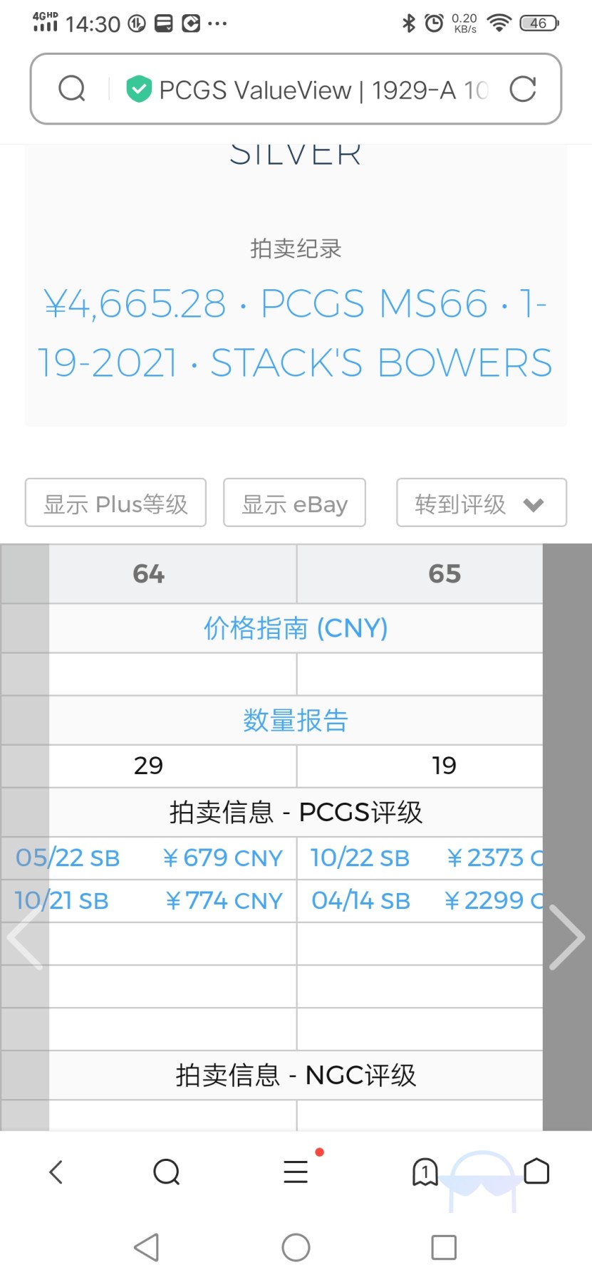 法属印支1929年10分小银毫，高分稀少，外拍一般2000+