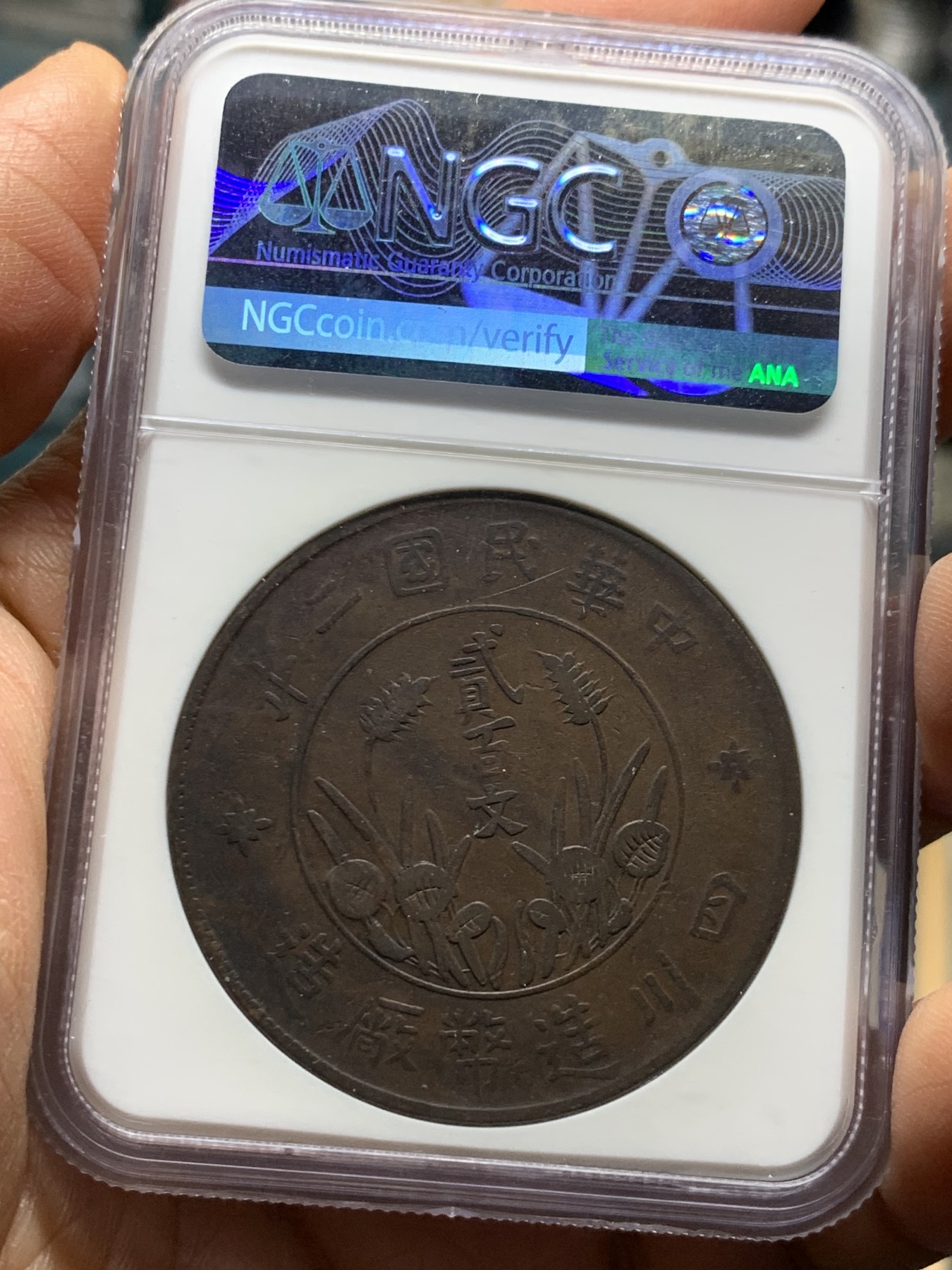 《竞宝斋》第232场-周日，周一 2场 (全场包邮) NGC XF40BN 低评状态 四川省造200文大铜币大版