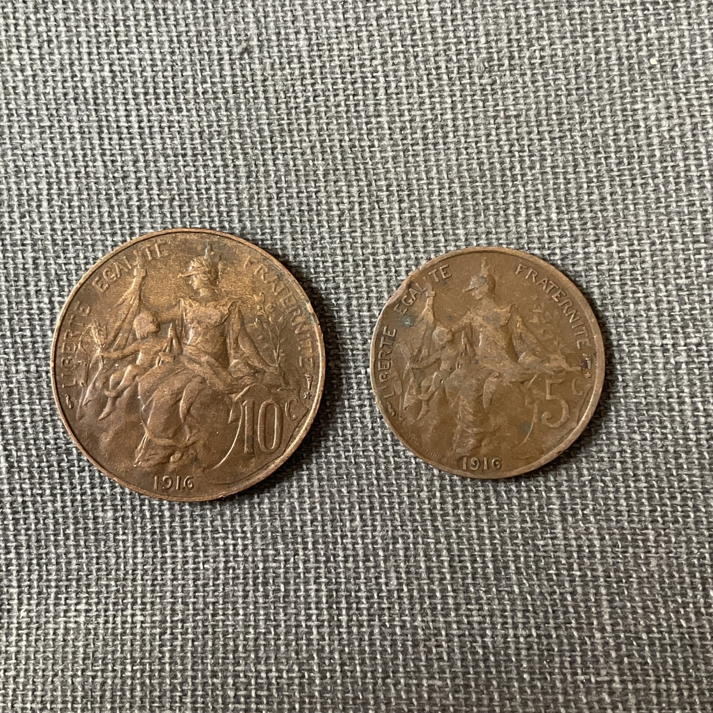 外国硬币二场2024-1-7 法国1916年5分10分