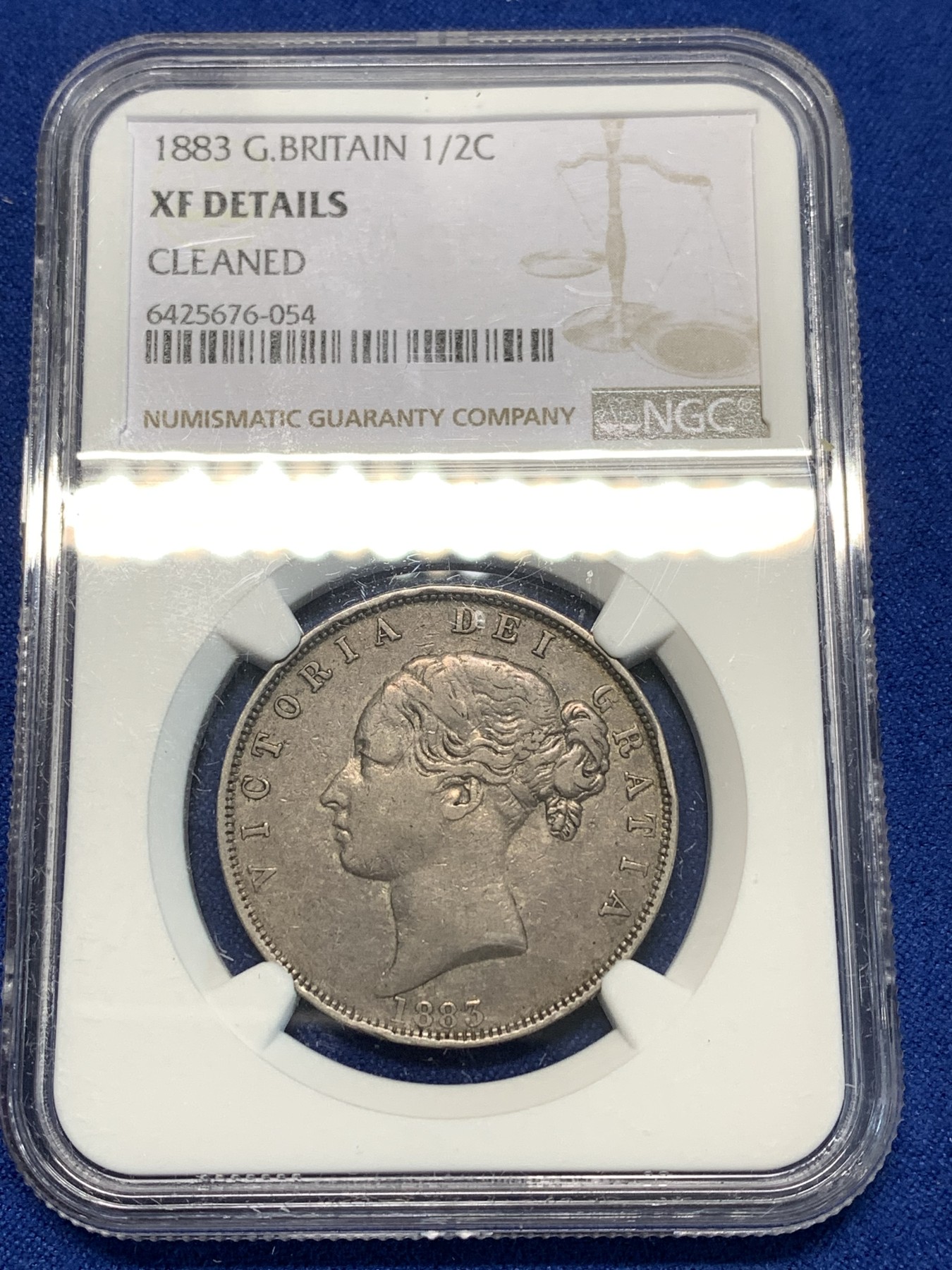 《竞宝斋》第232场-周日，周一 2场 (全场包邮) NGC XFD 英国1883年小维多利亚半克朗银币