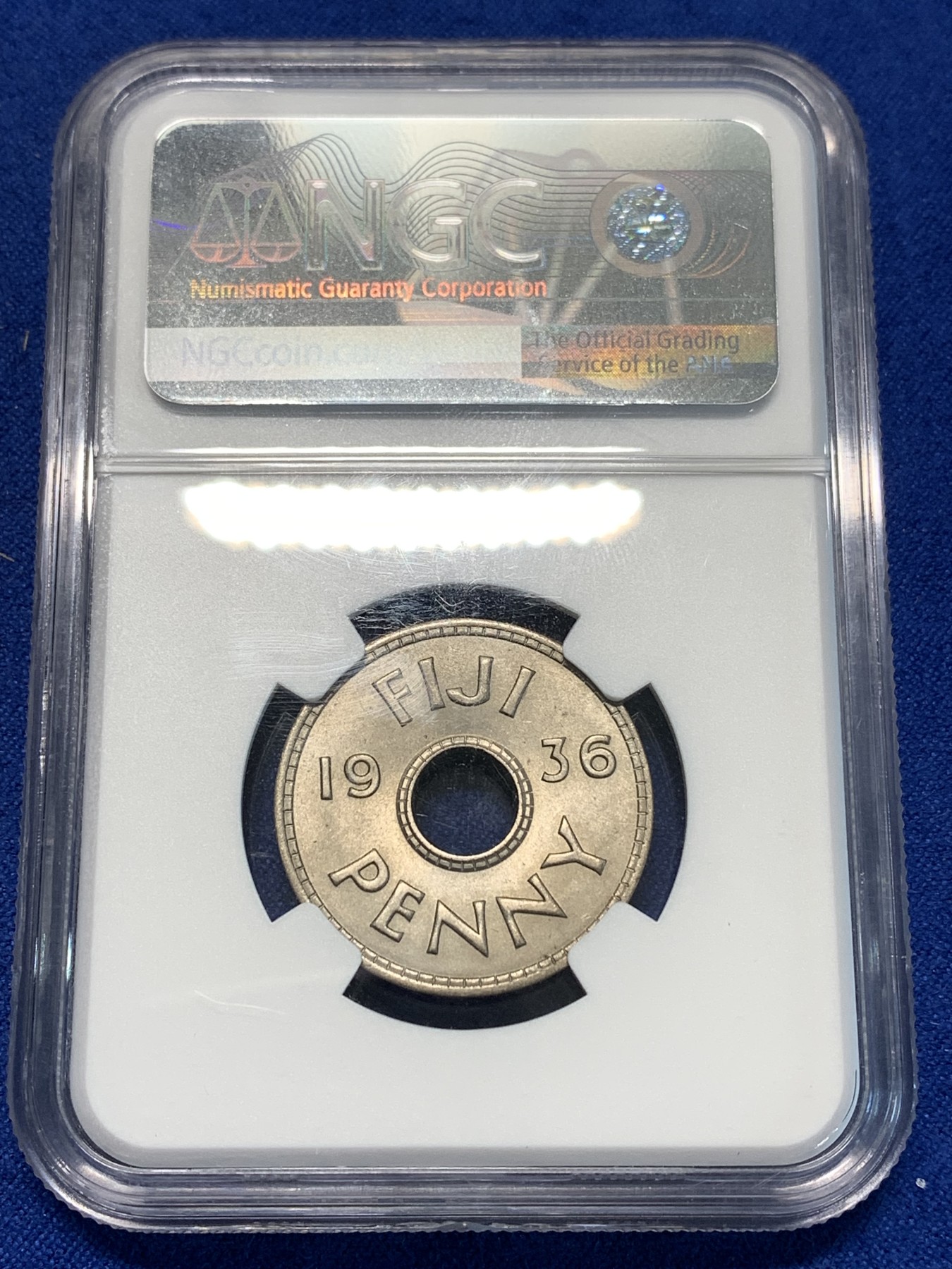 《竞宝斋》第232场-周日，周一 2场 (全场包邮) NGC MS64 英属斐济1936爱德华八世1便士镍币，短暂发行后造币厂大量回收销毁