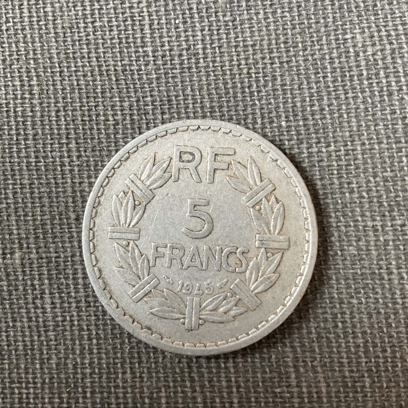 外国硬币三场2024-1-8 法国1945年5法郎铝币