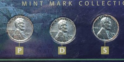 中外普精制、纪念币、纸币专场 - 美国唯一1943年林肯/麦穗1美分钢镀锌币（P.D.S三个造币）