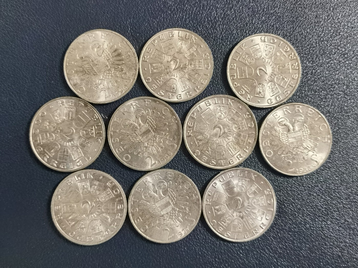 🎉🎊乐享宝藏💎💰~20240213专场 奥地利2先令银币10枚~奥地利总理恩格尔伯特·多尔福斯、政治家塞佩尔·伊格纳兹、作曲家约瑟夫·海顿、音乐家莫扎特、社会改革家卡尔·卢格尔、现代腹部外科的奠基人比尔罗特、奥地利皇家陆军元帅萨伏伊的尤金王子、作曲家舒伯特、圣查尔斯教堂竣工200周年、吟游诗人沃尔特·冯·德·沃格魏德