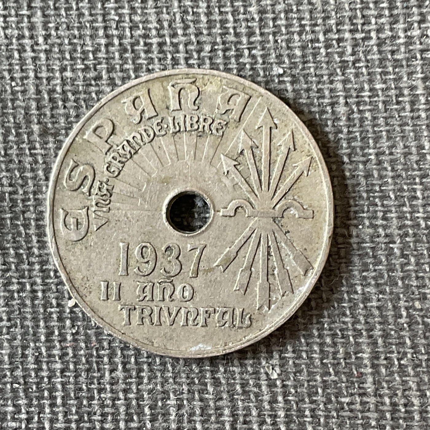 外国硬币三场2024-1-8 西班牙1937中孔