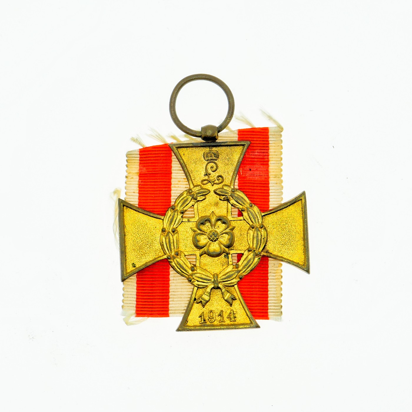 勋章奖章交易所1月13日拍卖 利珀-代特莫尔德战争功勋十字奖章，铜质镀金，设立于1914年12月8日，共颁发了18374枚，十分稀少