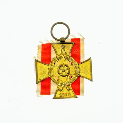 勋章奖章交易所1月13日拍卖 - 利珀-代特莫尔德战争功勋十字奖章，铜质镀金，设立于1914年12月8日，共颁发了18374枚，十分稀少