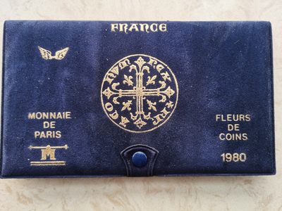 道一币馆币章第二十九场 - 原包装带证 法国1980年套币十枚 含1980年特年大力神50法郎 仅60000枚