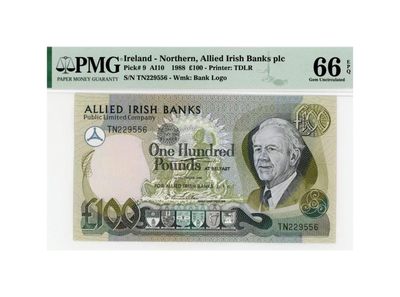 【Blue Auction】✨世界纸币精拍第417期——西欧&南欧专场 - 【无47】北爱尔兰1988年100镑 PMG66EPQ