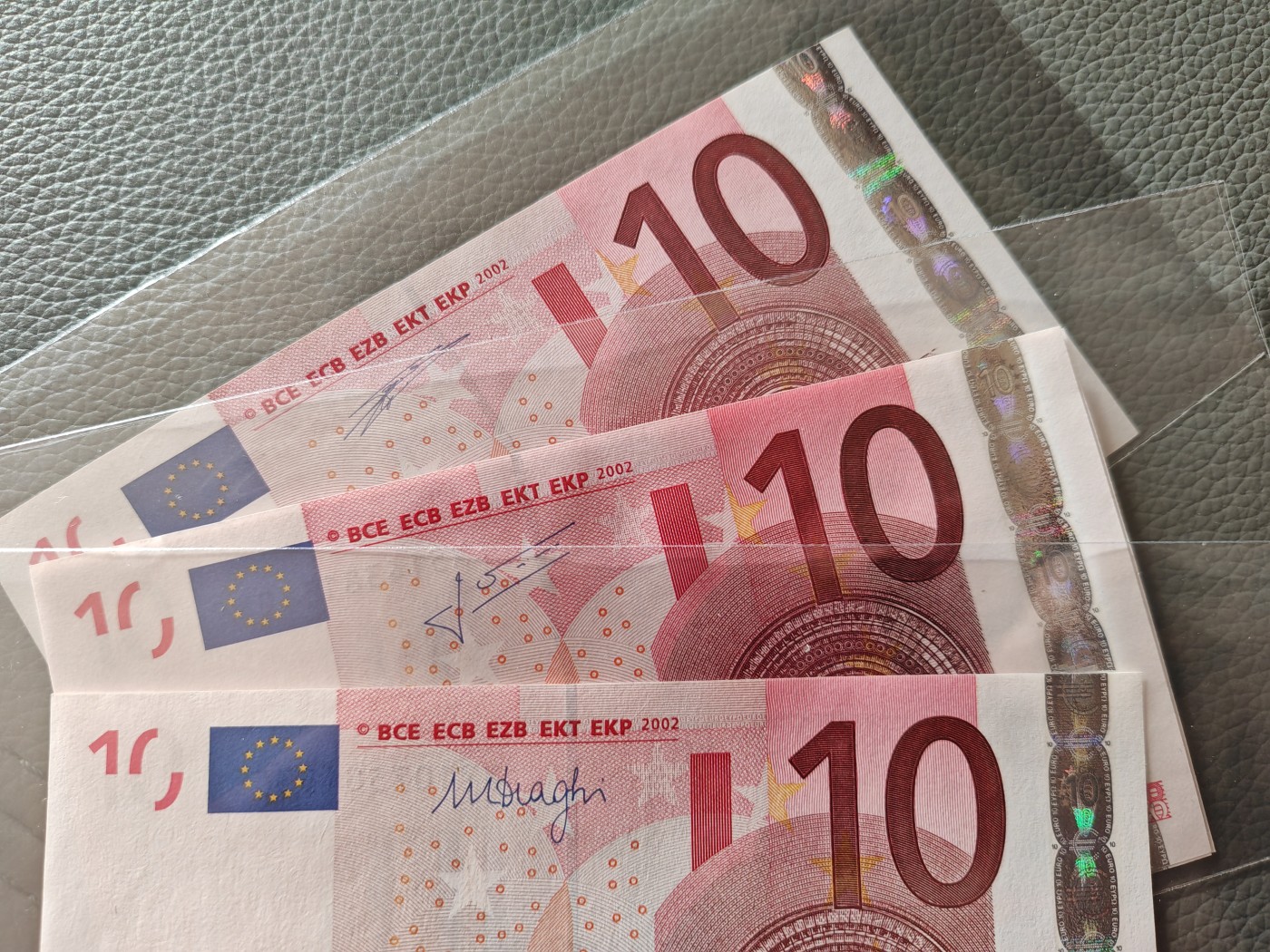 欧盟纸币Euro 10欧元一套 三种签名 全新UNC