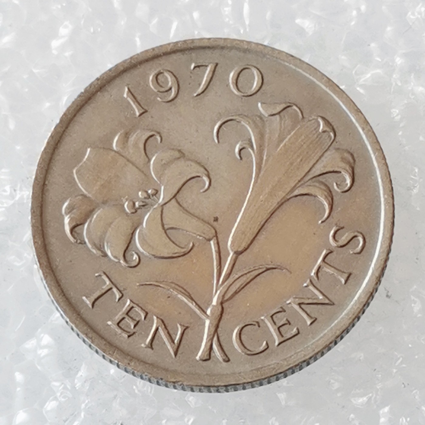 海外回流1元起拍小铺 各国钱币散币场 第5期 百慕大1970年10分百合花镍币