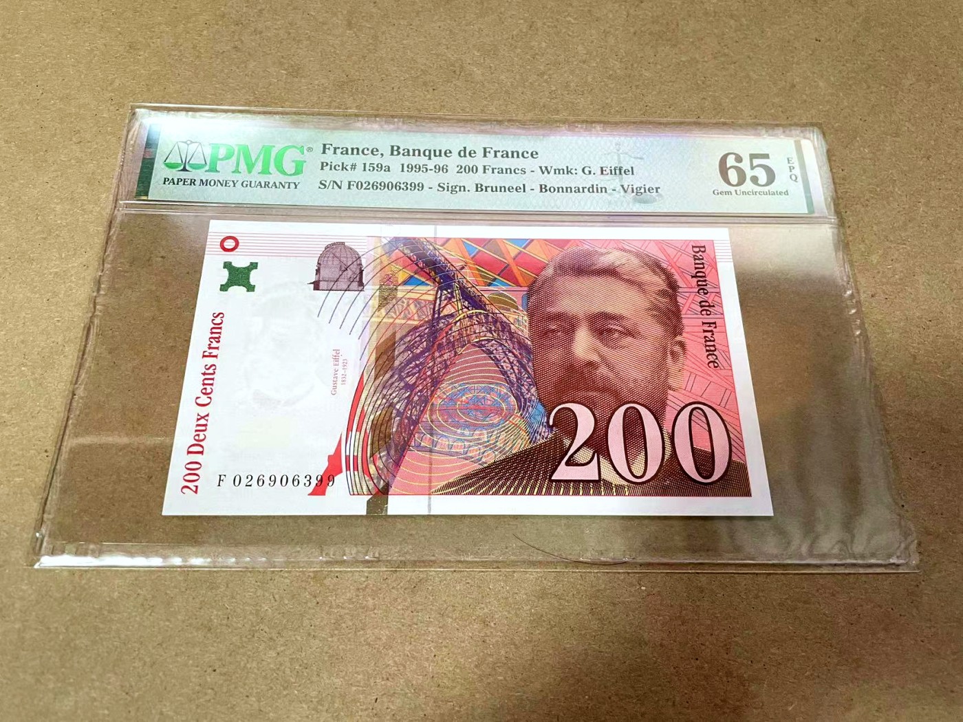 【Blue Auction】✨世界纸币精拍第418期【精】 【无47】法国 1995-96年200法郎 PMG65EPQ 
