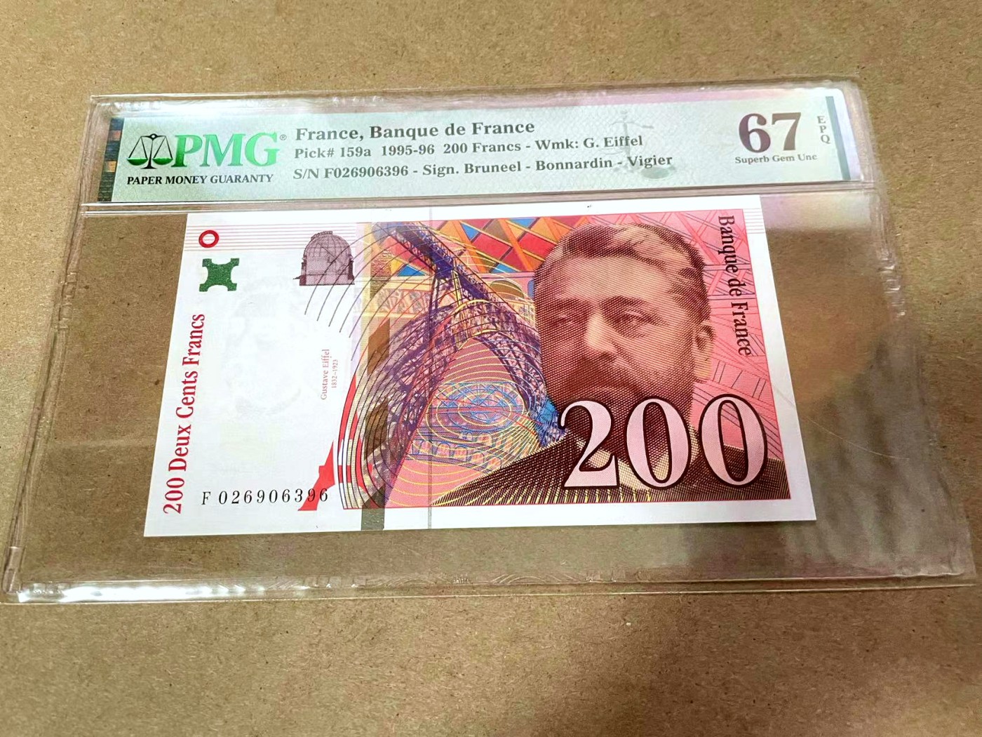 【Blue Auction】✨世界纸币精拍第418期【精】 【无47】法国 1995-96年200法郎 PMG67EPQ 