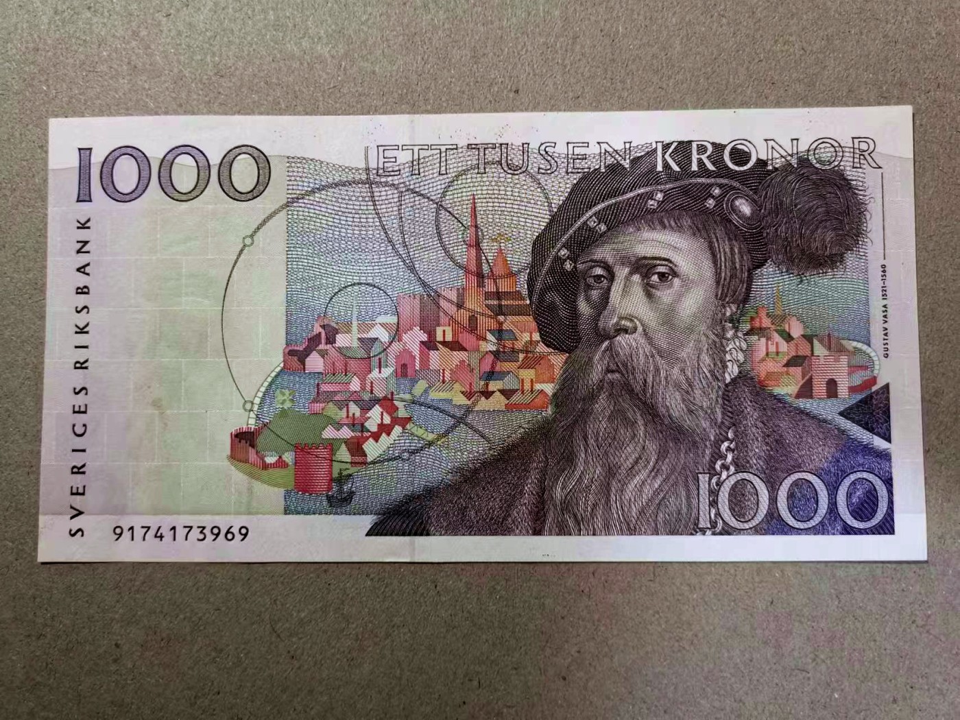 【Blue Auction】✨世界纸币精拍第418期【精】 【初版】瑞典 1989-92年1000克朗 大胡子 全新UNC 