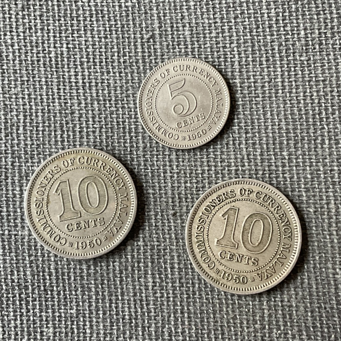 外国章牌硬币混合2024-1-10 英属马来亚1950