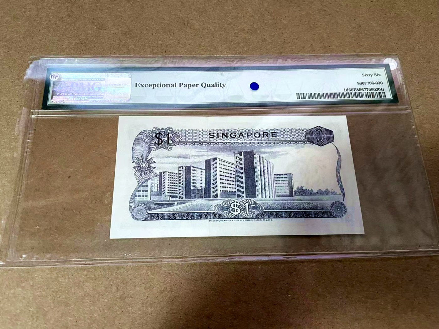 【Blue Auction】✨世界纸币精拍第418期【精】 新加坡 1972年1元 花版 PMG66EPQ 