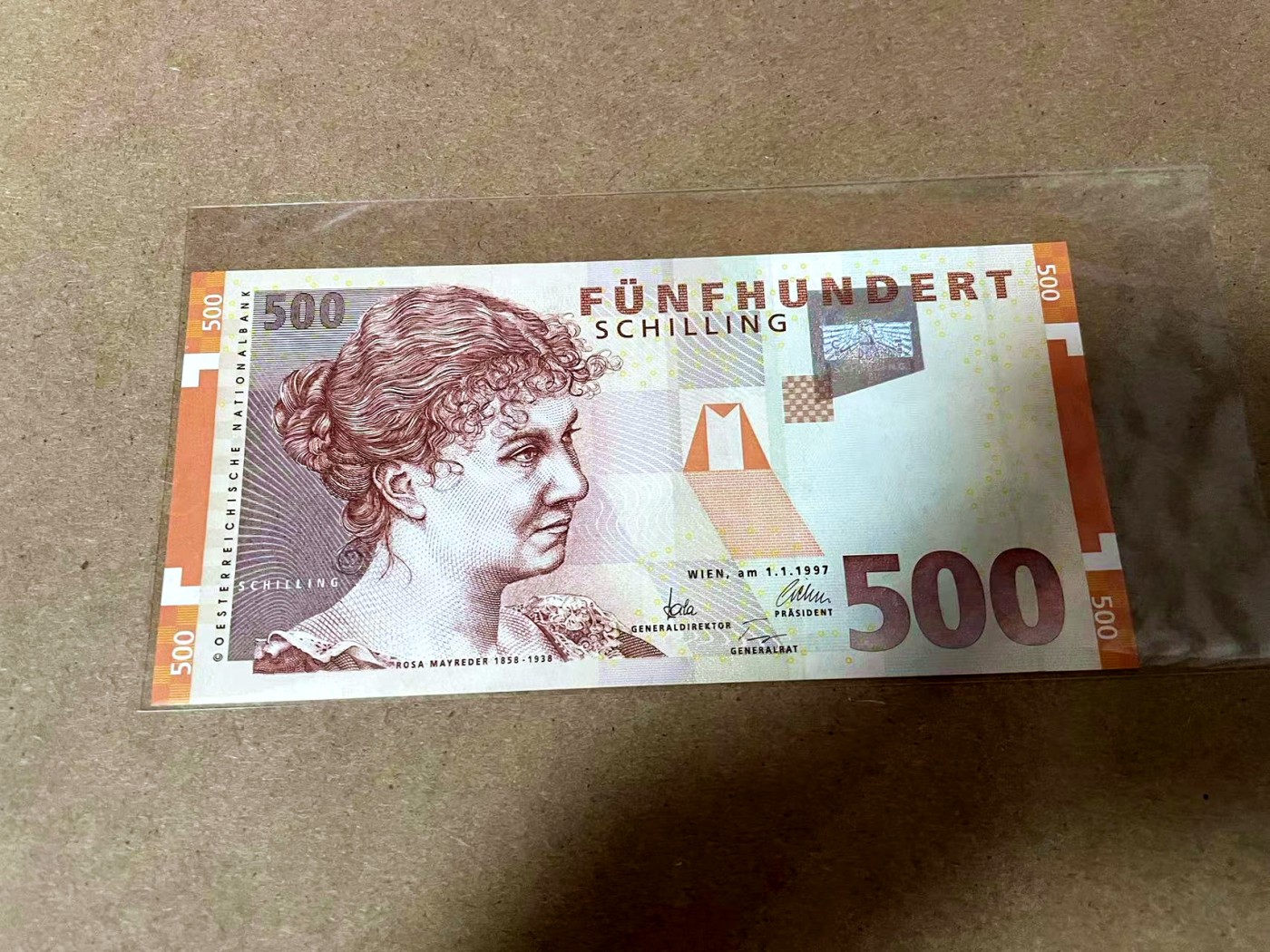 【Blue Auction】✨世界纸币精拍第418期【精】   奥地利 1997年500先令 全新UNC
