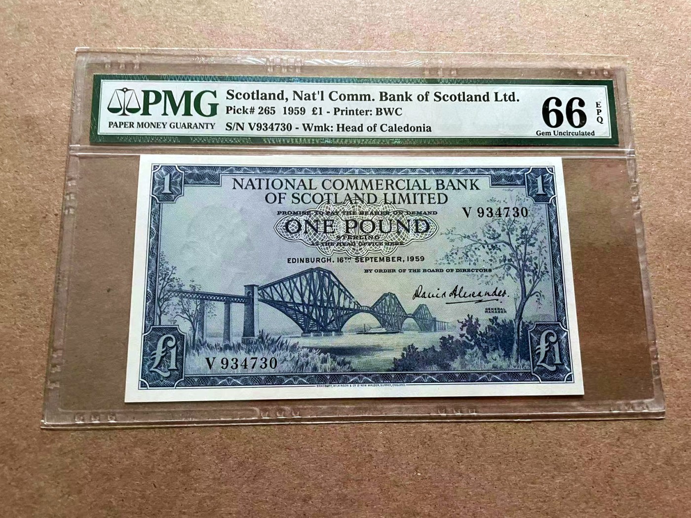 【Blue Auction】✨世界纸币精拍第418期【精】 苏格兰 1959年1镑 BWC出品 雕刻精美 PMG66EPQ 