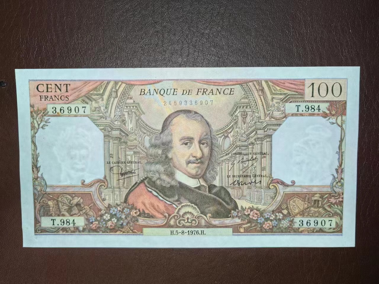 【Blue Auction】✨世界纸币精拍第418期【精】 法国 1976年100法郎 高乃伊 AU