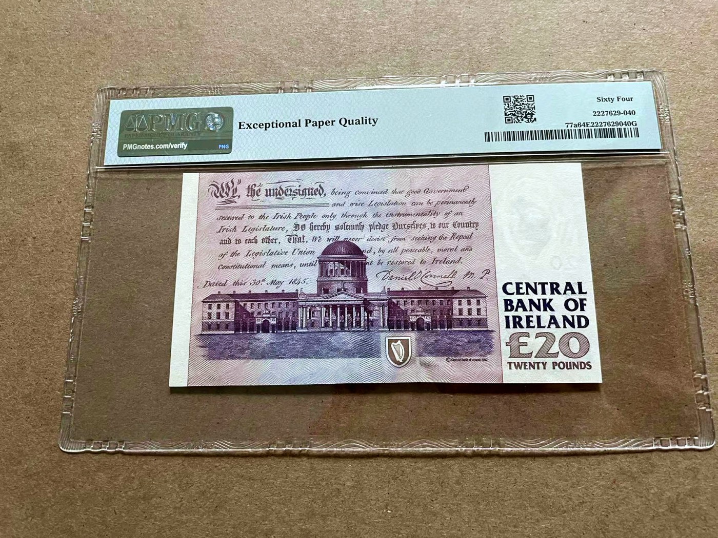 【Blue Auction】✨世界纸币精拍第418期【精】 【无47】爱尔兰 1992-94年20镑 PMG64EPQ 