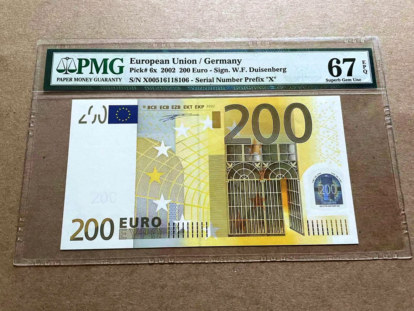【Blue Auction】✨世界纸币精拍第418期【精】 【无47首签】欧盟 2002年200欧元 PMG67EPQ 高分 